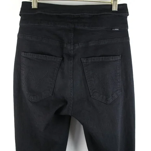 Revolve MOTHER The Triple Stack Runaway Not Guilty Black Belted Jeans 26 - Picture 5 of 8
